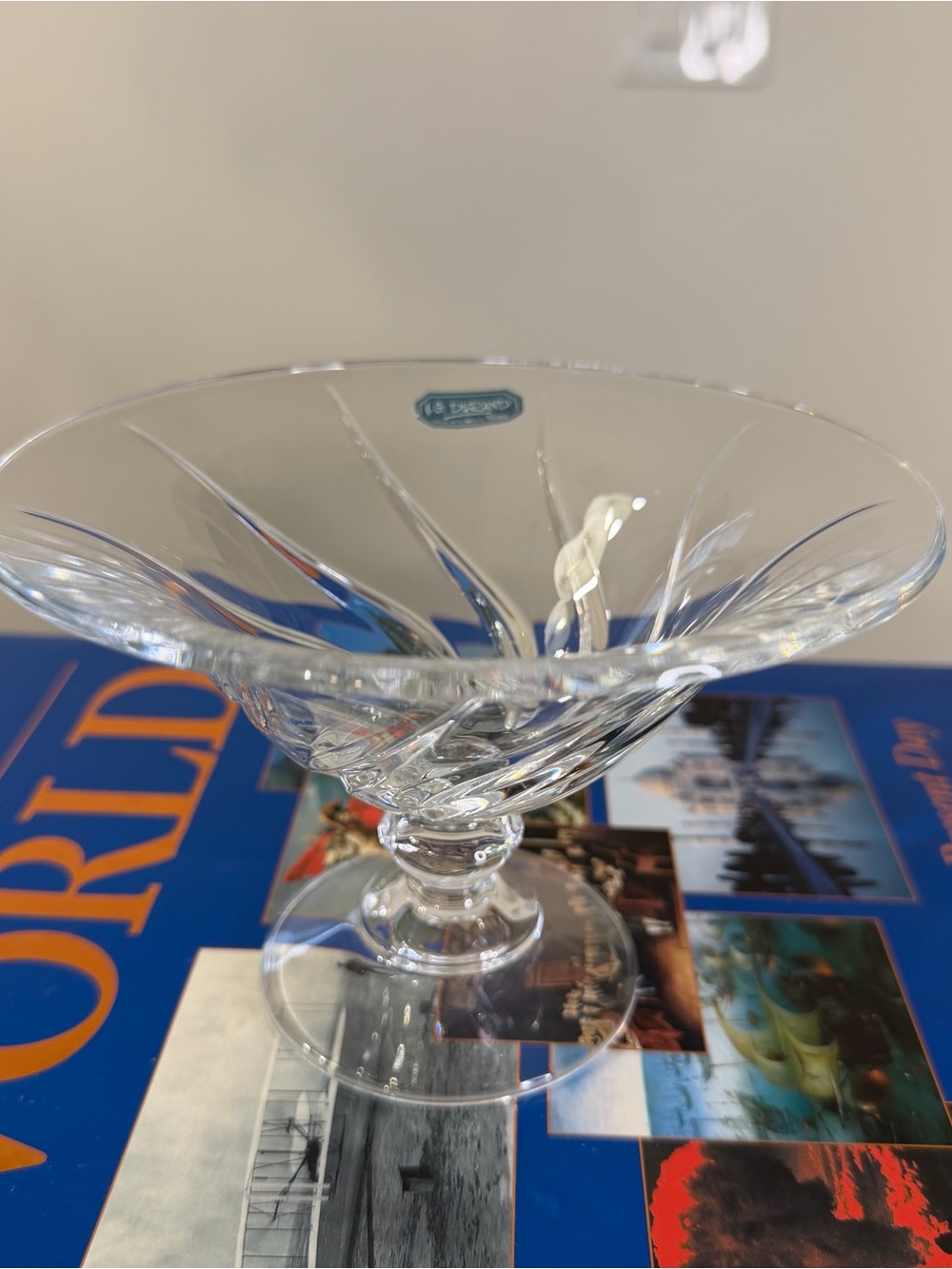 Vintage Durand Durand Princess House Lead Crystal fruit Bowl pedestal new